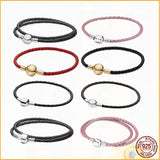 High Braided Leather Bracelet for Charm Bracelet, Women's Jewelry