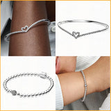 High Sparkling Heart Pav&eacute; Bracelet