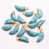 Natural Stone Moon Necklace Pendant Mixed Charm DIY Jewelry Making