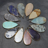 Natural Stone Water Drop Pendants Necklace DIY Earring Accessories