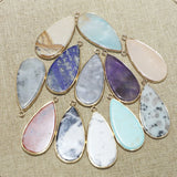 Natural Stone Water Drop Pendants Necklace DIY Earring Accessories
