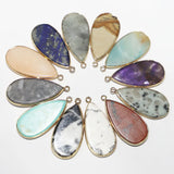 Natural Stone Water Drop Pendants Necklace DIY Earring Accessories
