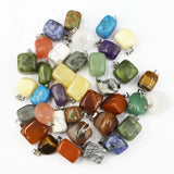 Assorted Natural Stone Irregular Shape Necklace Charms 50Pcs