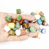 Assorted Natural Stone Irregular Shape Necklace Charms 50Pcs