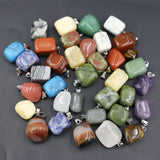 Assorted Natural Stone Irregular Shape Necklace Charms 50Pcs
