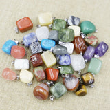 Assorted Natural Stone Irregular Shape Necklace Charms 50Pcs