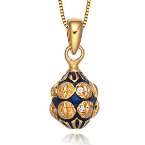 Enamel HandMade Mini Coin Brass Egg Pendant Necklace