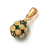 Enamel HandMade Mini Coin Brass Egg Pendant Necklace