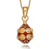 Enamel HandMade Mini Coin Brass Egg Pendant Necklace