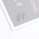 100pCs Hollow Out Human Face Rubber Enamel Alloy Charms 11*21MM