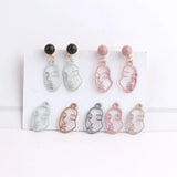 100pCs Hollow Out Human Face Rubber Enamel Alloy Charms 11*21MM