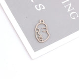 100pCs Hollow Out Human Face Rubber Enamel Alloy Charms 11*21MM