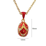 Vintage Egg Pendant Necklace Scaly Pattern Enamel Plating Women's Gift