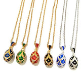 Vintage Egg Pendant Necklace Scaly Pattern Enamel Plating Women's Gift