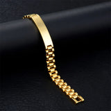 HouWu 316 Stainless Steel Engraved Letter Logo Name Watchband Bracelet