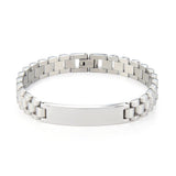 HouWu 316 Stainless Steel Engraved Letter Logo Name Watchband Bracelet