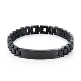 HouWu 316 Stainless Steel Engraved Letter Logo Name Watchband Bracelet