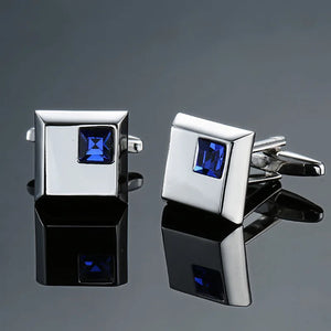 Hourglass Crown Zircon Crystal Cufflinks For Wedding