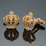 Hourglass Crown Zircon Crystal Cufflinks For Wedding