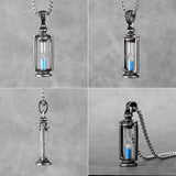 Hourglass Retro Men's Long Necklaces Pendants Chain Punk Hip Hop Stainless Steel