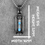 Hourglass Retro Men's Long Necklaces Pendants Chain Punk Hip Hop Stainless Steel