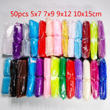 50pcs Organza Bags Drawstring Favor Wedding Gift Bag Jewelry Packaging Pouches