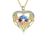 Personalized Birthstone Couple Necklaces with Engraved Names