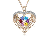 Personalized Birthstone Couple Necklaces with Engraved Names