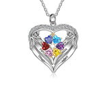 Personalized Birthstone Couple Necklaces with Engraved Names