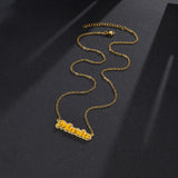 Hpxmas INS Stainless Steel Necklace DIY Name Multi-color Drip Oil Pendant