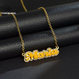 Hpxmas INS Stainless Steel Necklace DIY Name Multi-color Drip Oil Pendant