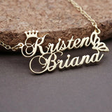 Hpxmas Double Layer Name Pendant Necklace Clavicle Chain