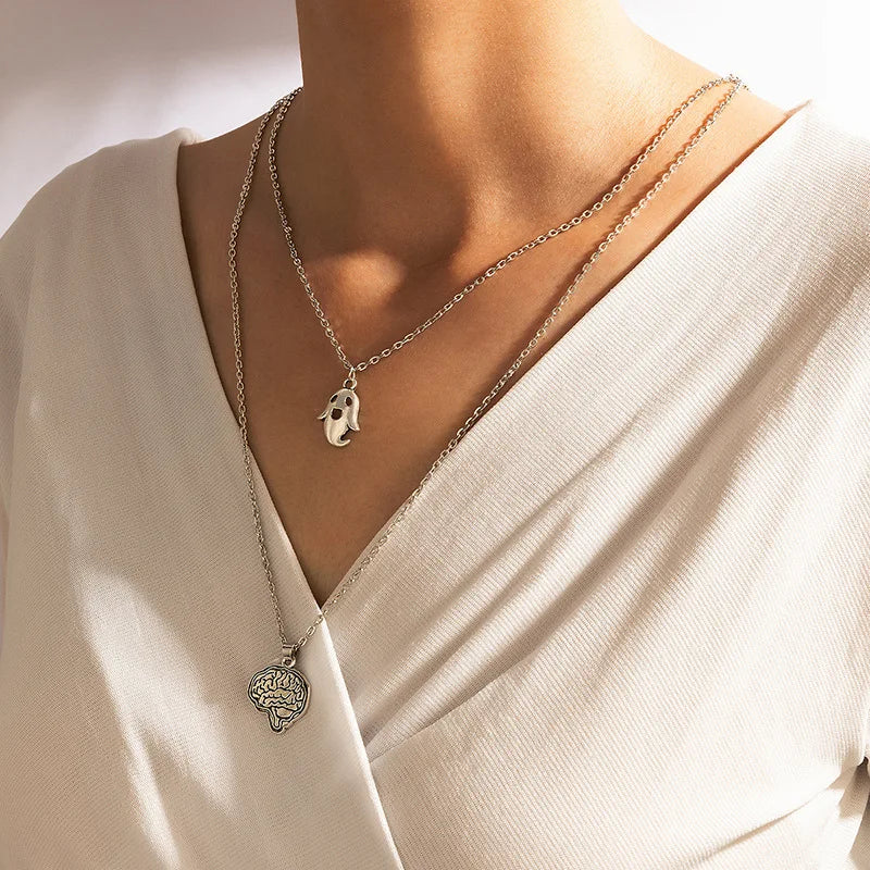 Minimalist Halloween Ghost Necklace