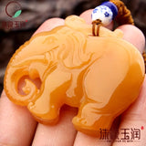 Huang Longyu Elephant Pendant Double Sided Carving Lucky Charm Jewellery