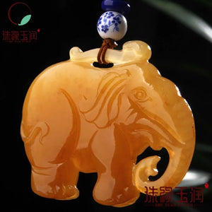 Huang Longyu Elephant Pendant Double Sided Carving Lucky Charm Jewellery