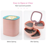 Egg Jewelry Storage Box Leather Necklace Earrings Rings Portable Bacon Food