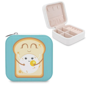 Egg Jewelry Storage Box Leather Necklace Earrings Rings Portable Bacon Food
