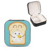 Egg Jewelry Storage Box Leather Necklace Earrings Rings Portable Bacon Food