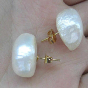 Baroque Pearl Earrings 14K Yellow Gold