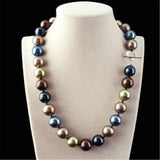12mm Shell Pearl Necklace Multicolor Real Aurora Wedding DIY
