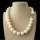 14mm South Sea Shell Pearl Round Beads Necklace 18'' Wedding Women Cultured Gift