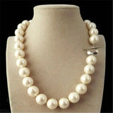 14mm South Sea Shell Pearl Round Beads Necklace 18'' Wedding Women Cultured Gift