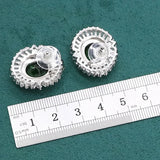 Green Emerald 925 Silver Jewelry Set for Women - Bracelet Earrings Necklace Ring