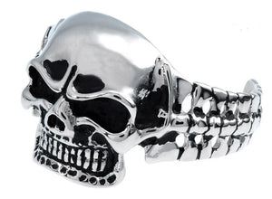 316L Stainless Steel Skull Bone Men's Biker Bracelet Open Cuff Bangle