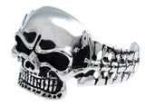 316L Stainless Steel Skull Bone Men's Biker Bracelet Open Cuff Bangle