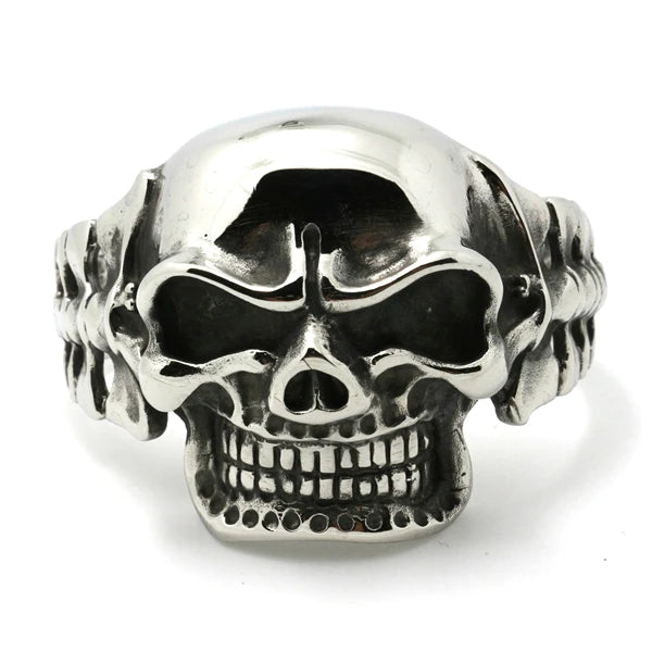 316L Stainless Steel Demon Skull Biker Bangle