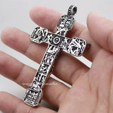 Large Cross Stainless Steel Pendant Necklace for Men