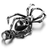 Men's Stainless Steel Spider Devil Skull Pendant