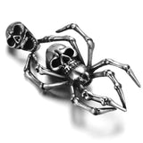 Men's Stainless Steel Spider Devil Skull Pendant