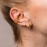 925 Silver Round Hoop Earrings with Turquoise Crystal for Women